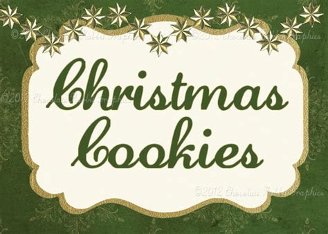 christmas cookie label tag digital  printable image