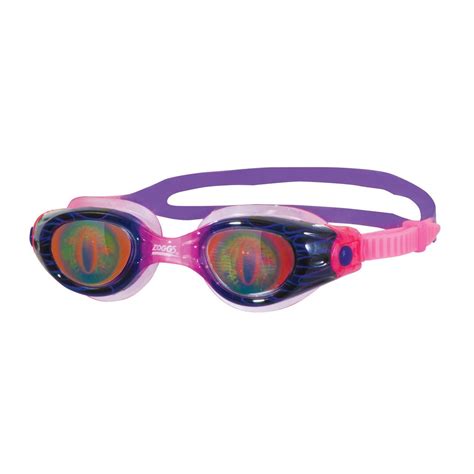zoggs sea demon hologram junior swimming goggles blue pink