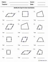 Quadrilaterals Geometry Worksheet Math Worksheets Polygons Grade Angles Quadrilateral Types Classify Answers Shapes Identify Aids Identifying Classifying Printable Sheets Sum sketch template