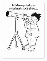 Telescope Coloring Boy Pages sketch template