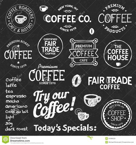 Coffee Chalkboard Text And Symbols Royalty Free Stock