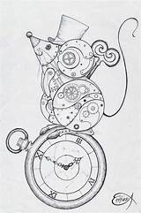Clockwork Wip Punk Montre Gears Rouage Artelista sketch template