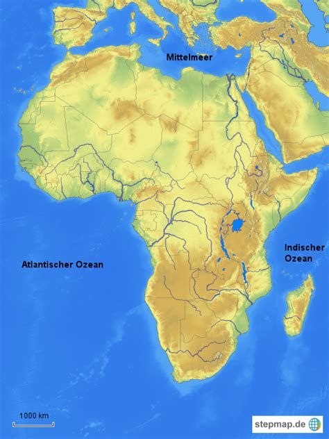 stepmap  und fluesse afrikas landkarte fuer afrika