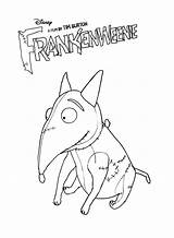 Frankenweenie Coloring Color Pages Printable Kids Print Children sketch template