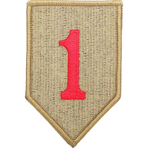 Army Unit Patch First Infantry With Red 1 Subdued Velcro