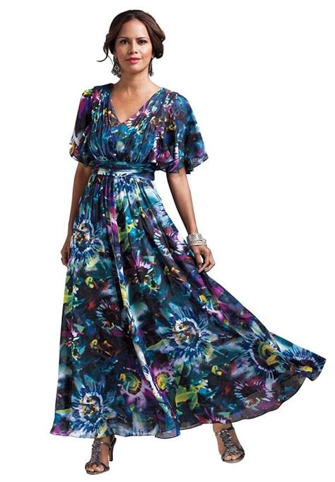 Flowy Floral Print Long Plus Size Dresses 2019 24 2 28