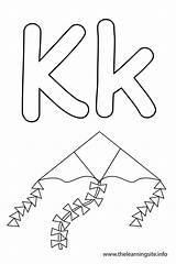 Letter Kite Outline Flashcard Coloring Alphabet Learning Site sketch template