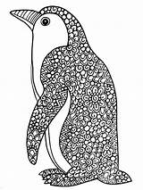 Penguin Coloring Pages Adult Mandalas Zentangle Adults Printable Colouring Mandala Animales Doodle Para Animal Colorear Color Dibujo Lápiz Sheets Choose sketch template