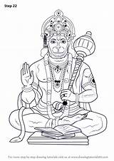 Hanuman Drawing Draw Lord Sketch Step Coloring Drawings Shiva Gada Drawingtutorials101 Hinduism Pages Sketches Make Rama Tattoo Print Tutorials Learn sketch template