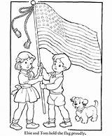 Coloring Pages Veterans Flag Kids Constitution July Sheets Independence 4th Vietnam Printable Hold Girl Children Activity Fourth Printables Print Boy sketch template