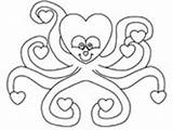 Coloring Octopus Pages Valentines Squid sketch template