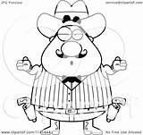Cowboy Shrugging Careless Chubby Wild Male West Clipart Cartoon Thoman Cory Outlined Coloring Vector 2021 sketch template