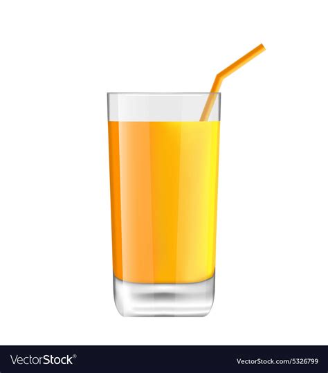 Orange Juice In Glass Royalty Free Vector Image