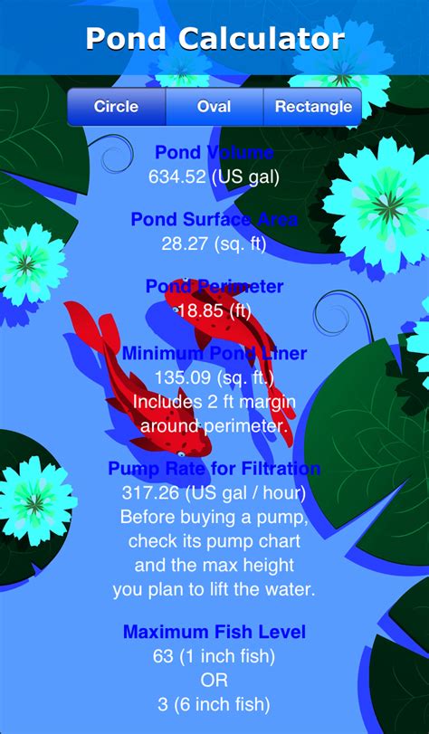 pond calculator projects quietsimple