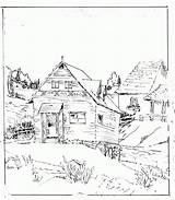 Coloring Cabin Log Pages Woods House Drawing Adults Clipart African Sketch Printable Pioneer Town Hut School Getdrawings Old Popular Library sketch template