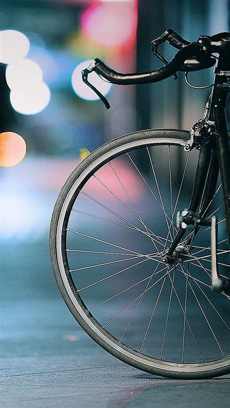 city speed bicycle bokeh lights background iphone