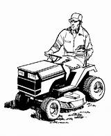Lawn Coloring Pages Farm Mower Riding Drawing Tractor Mowing Equipment Clipart Cartoon Mowers Cliparts Farmer Man Clip Colouring Cartoons Repair sketch template