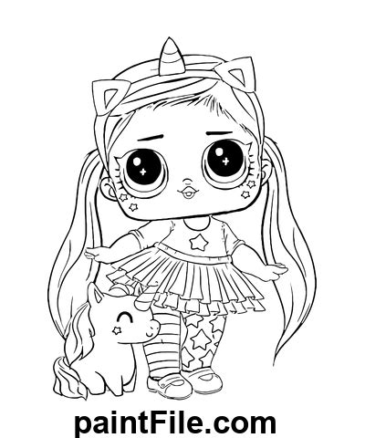 lol unicorn doll  printable coloring pages