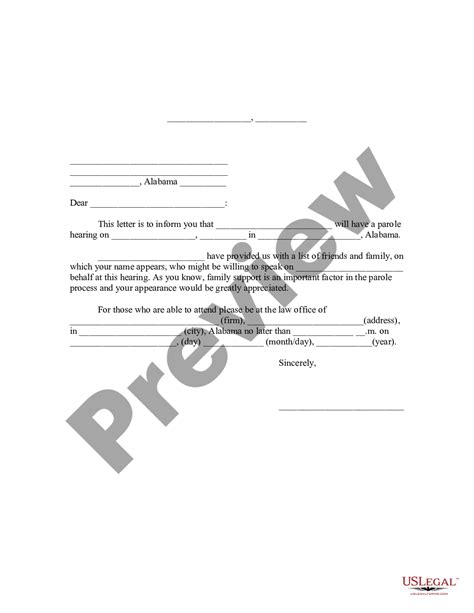 sample parole support letter  family  husband  legal forms