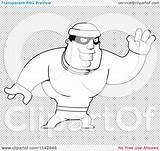 Robber Waving Male Outlined Coloring Clipart Cartoon Vector Thoman Cory sketch template