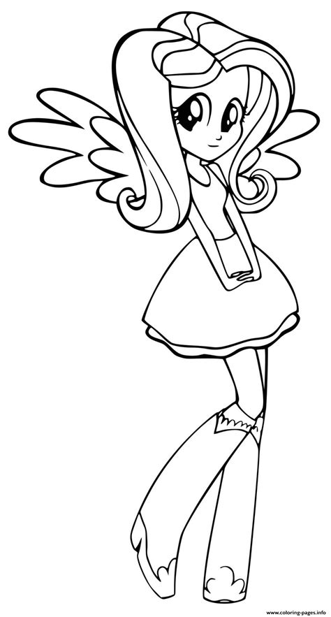 equestria girls fluttershy coloring page printable