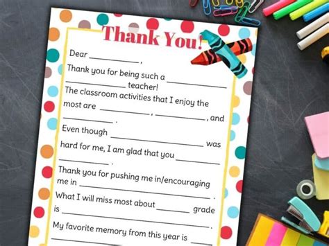 teacher appreciation letter  printable fill   blanks template