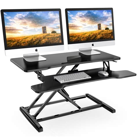 fitueyes standing desk converter  stand  desk tabletop