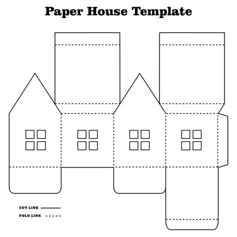 paper house template  print