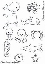 Sea Animals Ocean Template Animal Book Coloring Pages Stencils Drawings Crafts Quiet sketch template