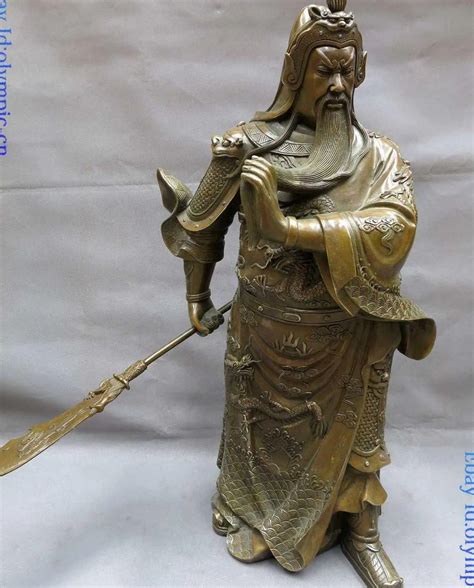 china brass copper carved dragon guan yu sculpture loyal guan gong statue  statues