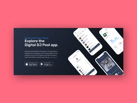 digital dj pool app store banner  anne freude  boana  dribbble
