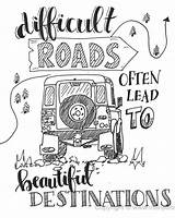 Coloring Pages Difficult Adults Roads Quote Lead Beautiful Destinations Often Quotes Calligraphy Doodle Adult Colouring Handwriting Caligraphy sketch template