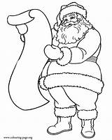 Santa Coloring Claus Christmas List Gifts Pages Printable Colouring Print Drawing Color sketch template