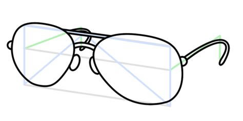 Cartoon Sunglasses Step By Step Drawing Lesson