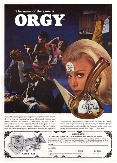 1960s Advertisement For The Party Game Orgy Funny