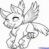 Wolf Coloring Pages Cute Baby Winged Pup Animal Wings Lineart Drawing Wolves Printable Color Minecraft Jam Flying Template Cub Print sketch template