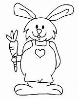 Rabbit Coloring Pages Bunny Carrot Color Kids Print Simple Printable Easter Children Ausmalbilder Popular Library Clipart Getcolorings sketch template