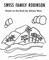 Swiss Family Robinson Coloring Pages Story Adventure Book Kids Stories Classic Honkingdonkey Template sketch template