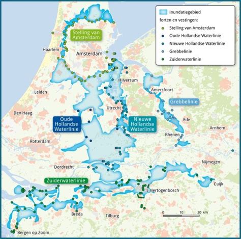 hollandse waterlinie kaart kaart