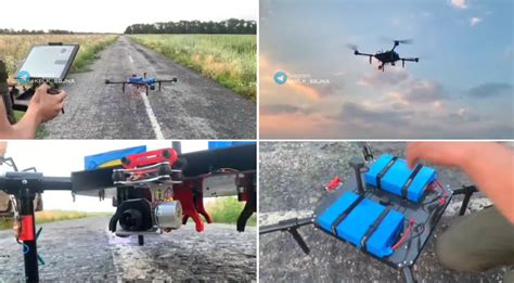 ukrainian enthusiasts   large drone   carry   mm mines video gagadgetcom