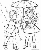 Spring Coloring Pages Easter Printable Kids Colour Sheets Rain Bunny Colouring Girl Vintage Help Umbrella Kid Printing Adults Print Book sketch template