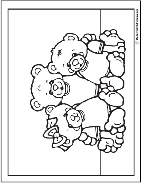 bear family pages coloring pages