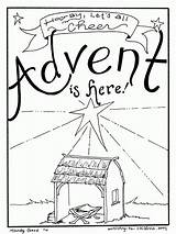 Advent Nativity Coloringhome Manger Visits sketch template