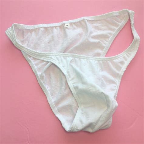 K377 Ee Sexy Mens String Bikini String Narrow Pattern Jersey White Ebay