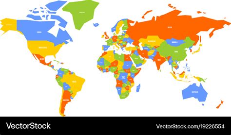 colorful map world simplified map royalty  vector image