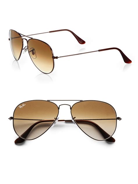 ray ban original aviator sunglasses  brown lyst