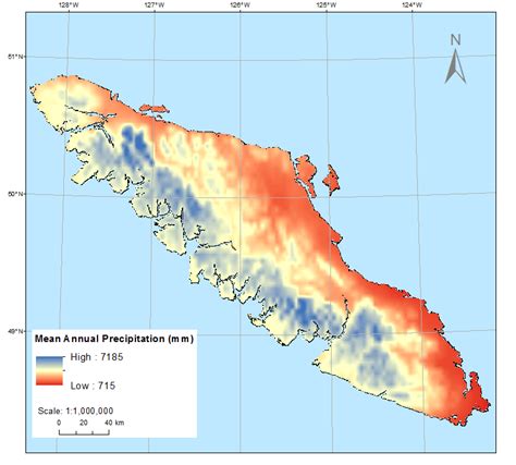 precipitation mapping landslide hazard  vancouver island