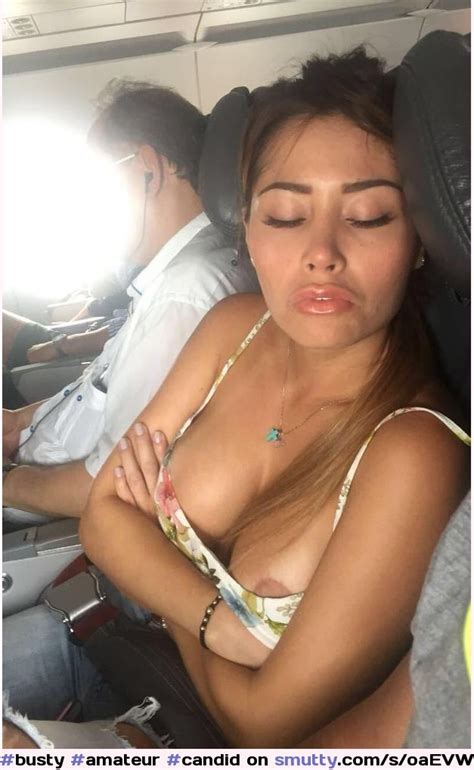 Braless Babe On A Plane Busty Amateur Candid Braless Downblouse