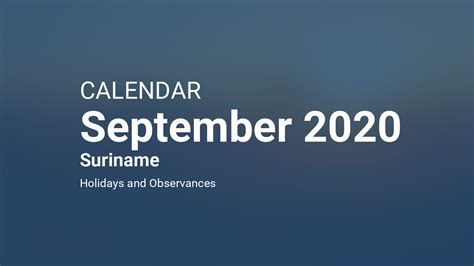 september  calendar suriname