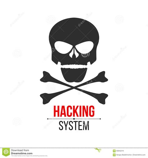 Skull Icon On White Background The Hacker Hacked The